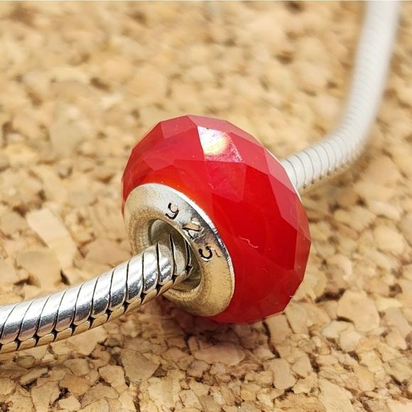 5/$21 ❤️ 925 STERLING SILVER RED FACETED MURANO CHARM BEAD FOR PANDORA BRACELETS - Picture 1 of 3